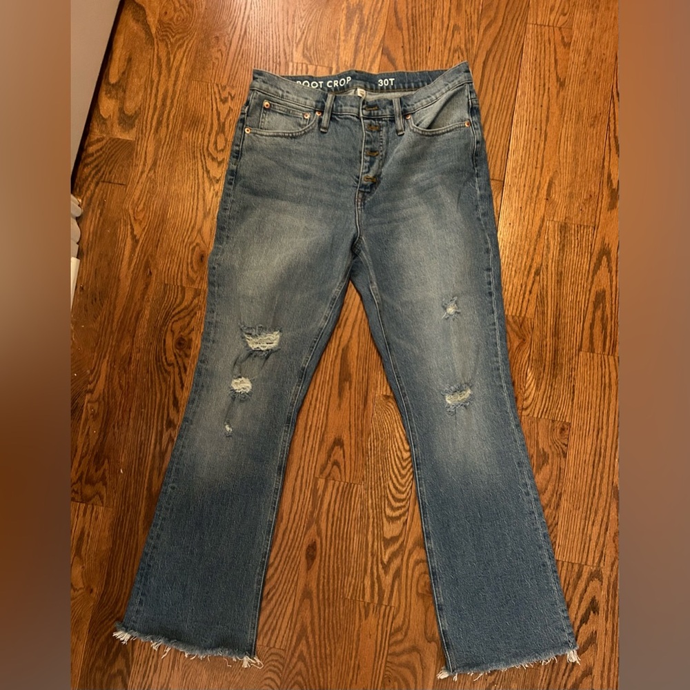 Jcrew bootcrop jeans, 30T ,TALL 10" DEMI BOOT CROP JEAN IN GREENWICH STREET WASH